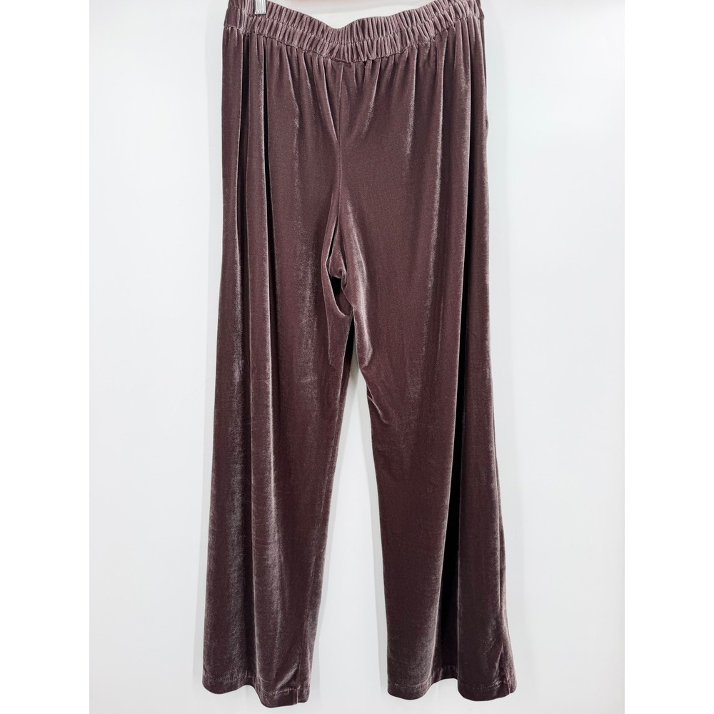 Women's Velvet Pants 14 Plum Brown Wide Leg High Rise Dark Academia Old Money
